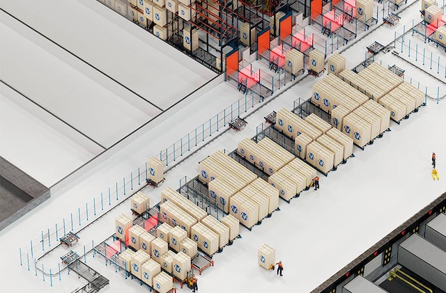 Električni jednotračni sustav sastoji se od samohodnih transportera koji prenose palete